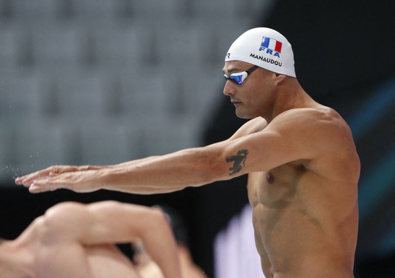 © Reuters. Florent Manaudou a été champion du monde du 50m nage libre en 2015./Photo prise le 23 juin 2022/REUTERS/Bernadett Szabo