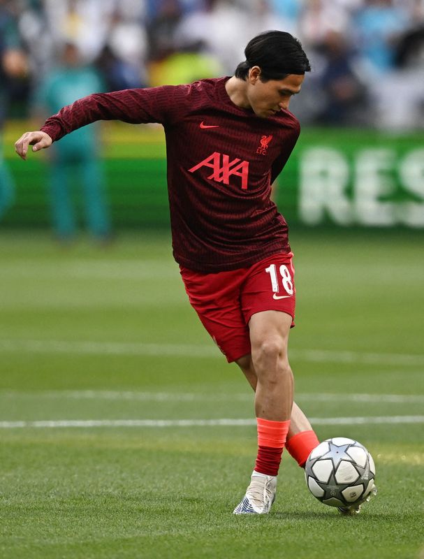 &copy; Reuters. Minamino a inscrit 14 buts pour Liverpool./Photo prise le 28 mai 2022/REUTERS/Dylan Martinez