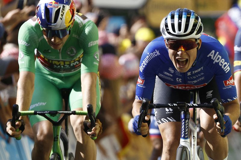 © Reuters. Jasper Philipsen aura connu 8 podiums avant de s'imposer sur le Tour de France/Photo prise le 17 juillet 2022/REUTERS/CHRISTIAN HARTMANN