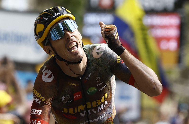 © Reuters. Christophe Laporte remporte sa 1ère victoire d'étape sur le Tour de France/Photo prise le 22 juillet 2022/REUTERS/CHRISTIAN HARTMANN