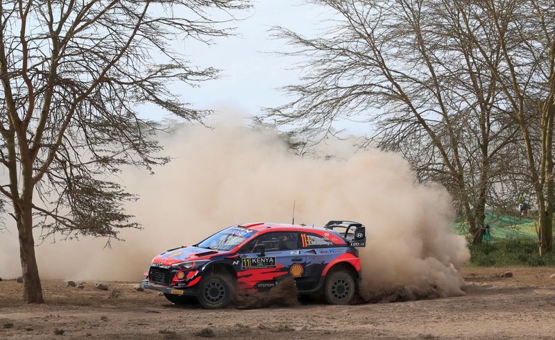 © Reuters. Thierry Neuville pendant le Rallye du Kenya/Photo prise le 26 juin 2021/REUTERS/Thomas Mukoya