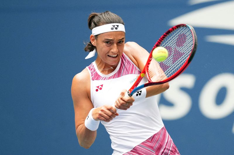 &copy; Reuters. Caroline Garcia es qualifiée pour les quarts de finale de l'US Open./Photo prise le 4 septembre 2022/REUTERS/Danielle Parhizkaran