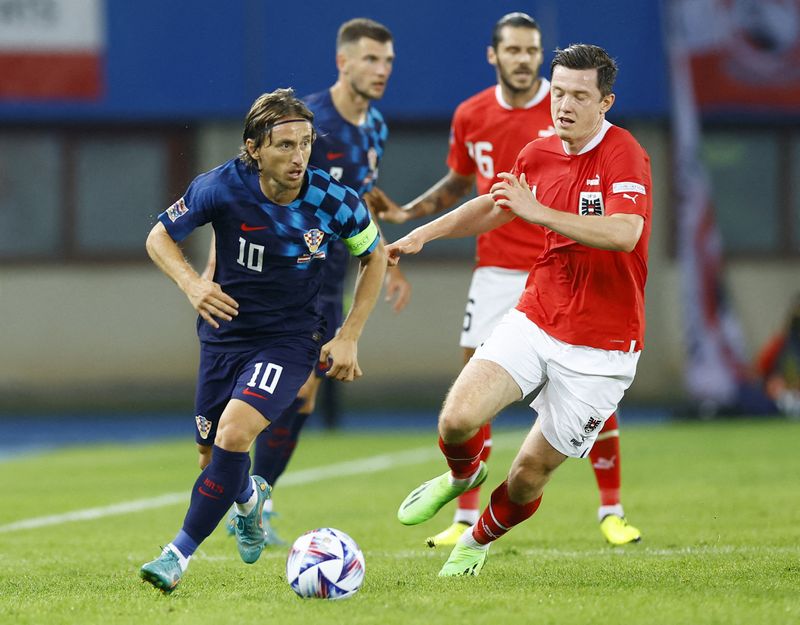 © Reuters. Luka Modric a ouvert le score aujourd'hui/Photo prise le 25 septembre 2022/REUTERS/LISA LEUTNER