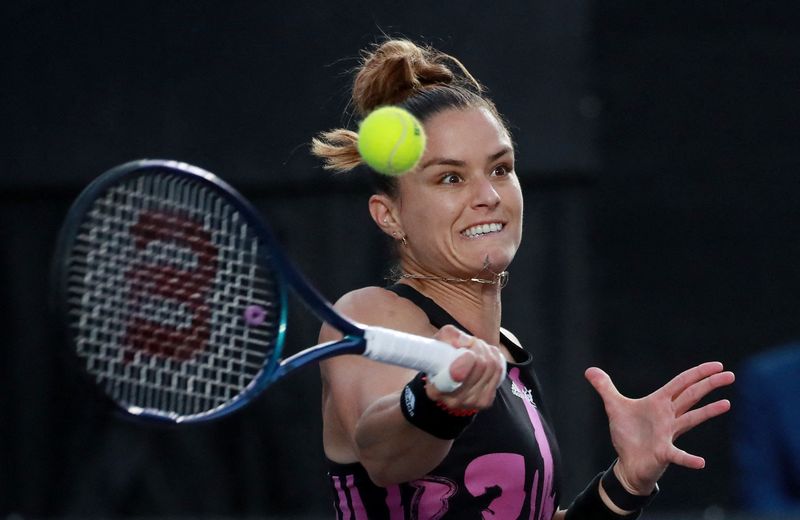 © Reuters. Maria Sakkari n'a pas encore concédé le moindre set dans ce Masters WTA. /Photo prise le 23 octobre 2022/REUTERS/Henry Romero
