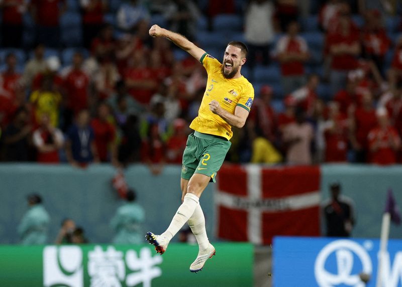 &copy; Reuters. L'Australie va participer pour la deuxième fois de sa carrière à un huitième de finale de coupe du monde./Photo prise le 30 novembre 2022/REUTERS/JOHN SIBLEY