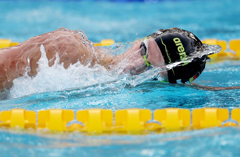 © Reuters. Pas de nouvelle médaille pour Manaudou et Grousset qui n'ont pas fini sur le podium de la finale du 50m nage libre./Photo prise le 17 août 2022/REUTERS/ANTONIO BRONIC