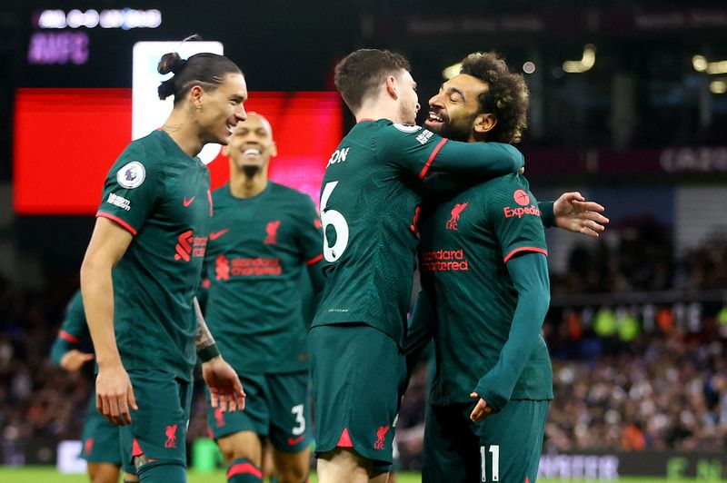 &copy; Reuters. Mohamed Salah a ouvert le score dès la cinquième minute pour Liverpool./Photo prise le 26 décembre 2022/REUTERS/CARL RECINE