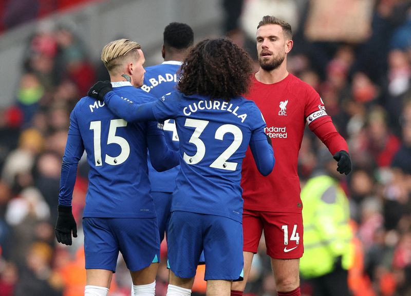 © Reuters. Liverpool et Chelsea se sont neutralisés après un match à ne pas perdre. /Photo prise le 21 janvier 2023/REUTERS/Phil Noble
