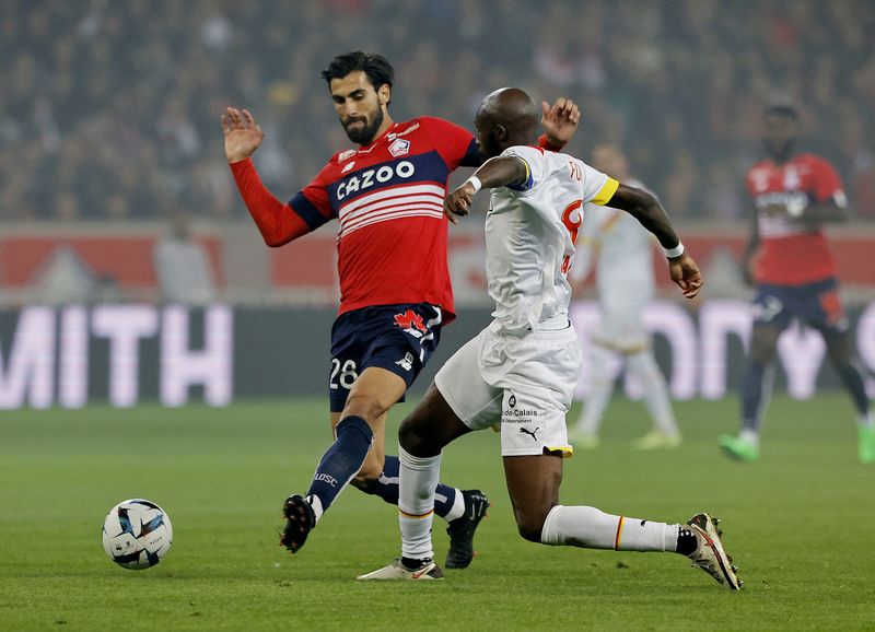 &copy; Reuters. André Gomes a contribué à la victoire de Lille avec sa première réalisation de la saison en Ligue 1. /Photo prise le 9 octobre 2022/REUTERS/Pascal Rossignol