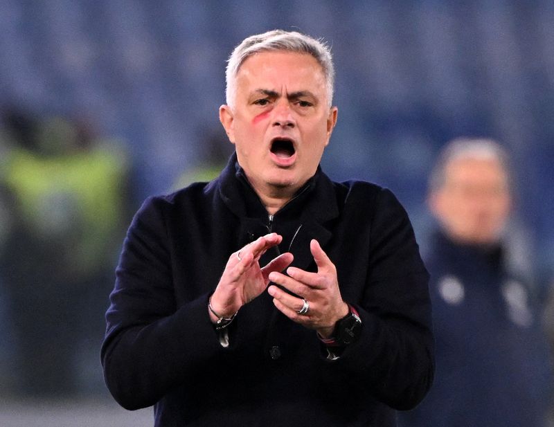 &copy; Reuters. L'équipe de José Mourinho se classe troisième de Serie A. /Photo prise le 19 février 2023/REUTERS/Alberto Lingria
