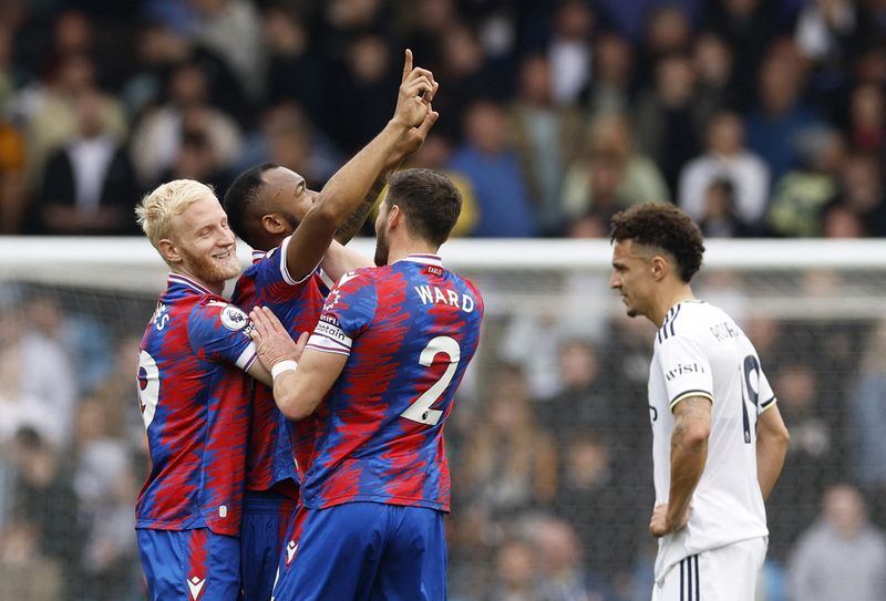 © Reuters. Crystal Palace n'avait plus inscrit cinq buts dans un match depuis le 6 décembre 2020. /Photo prise le 9 avril 2023/REUTERS/Jason Cairnduff