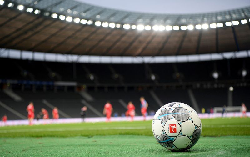 © Reuters. Leipzig passe devant l'Union Berlin et s'installe à la 3e place après une courte victoire 1-0 à Fribourg. /Photo prise le 22 mai 2020/REUTERS/POOL New