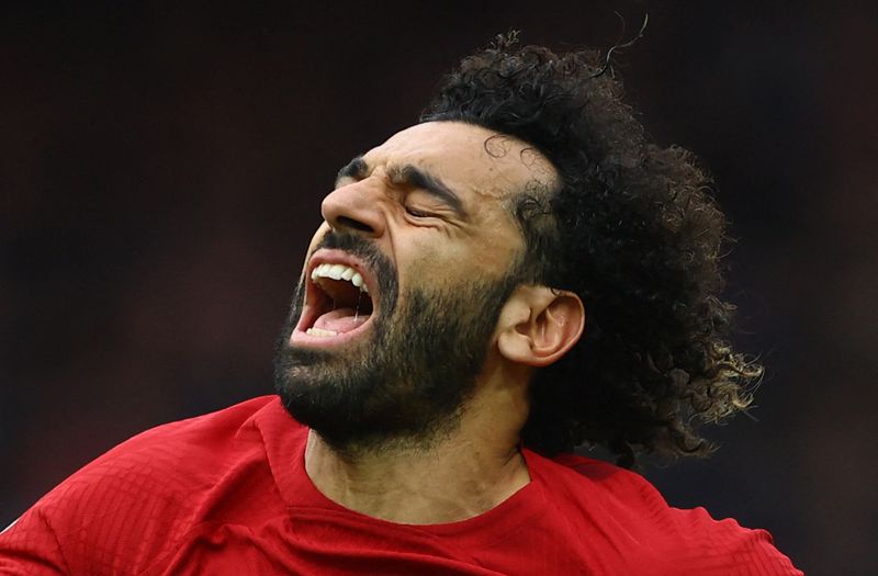 © Reuters. Mohamed Salah a inscrit son 19ème but de la saison en Premier League. /Photo prise le 6 mai 2023/REUTERS/Carl Recine