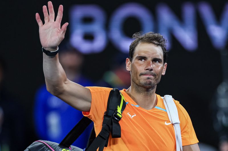 © Reuters. Rafael Nadal au terme de sa défaite au deuxième tour de l'Open d'Australie. /Photo prise le 18 janvier 2023/REUTERS/USA TODAY USPW