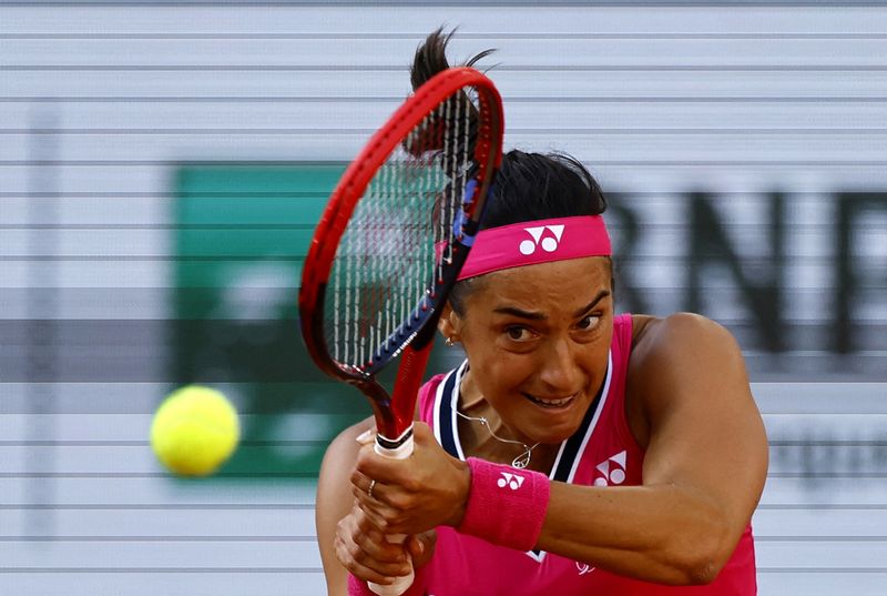 © Reuters. Caroline Garcia à Roland-Garros en mai dernier.  /Photo prise le 29 mai 2023/REUTERS/Clodagh Kilcoyne
