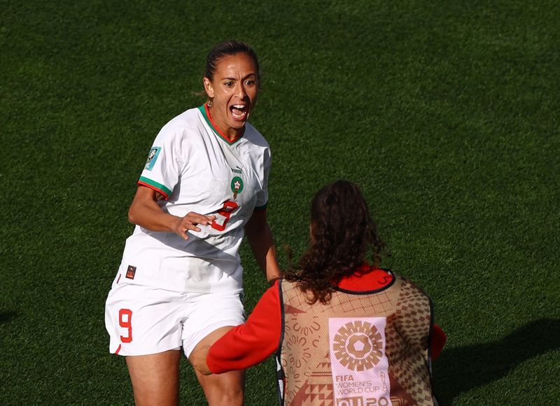 &copy; Reuters. La joie de Jdairi, qui entre dans l'histoire du sport marocain. /Photo prise le 30 juillet 2023/REUTERS/HANNAH MCKAY