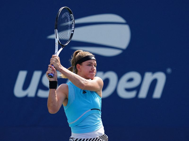 &copy; Reuters. Muchova n'a toujours pas perdu un set dans cet US Open. /Photo prise le 30 août 2023/REUTERS/Jerry Lai