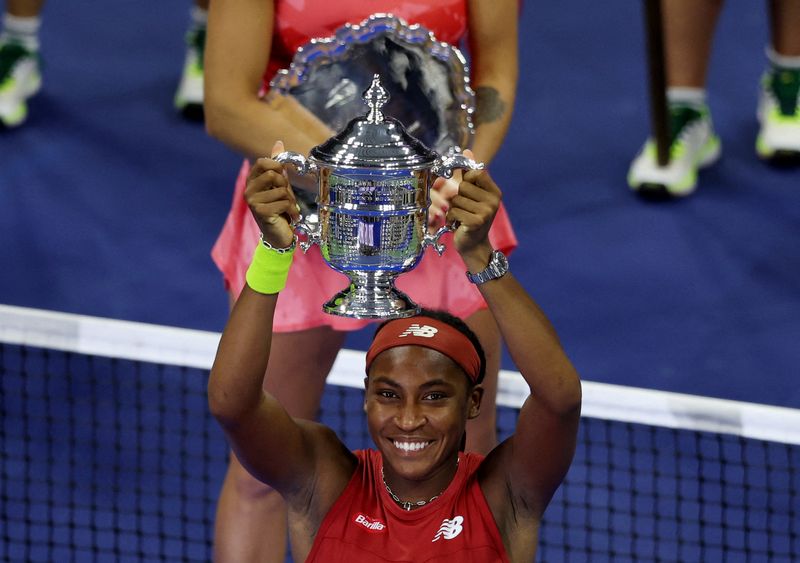 © Reuters. Coco Gauff pointe désormais à la 3e place du classement WTA. /Photo prise le 9 septembre 2023/REUTERS/Shannon Stapleton