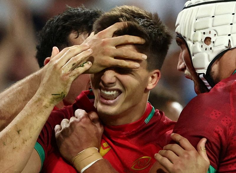 © Reuters. Le Portugal remporte la première victoire de son histoire en Coupe du monde. /Photo prise le 8 octobre 2023/REUTERS/Stephanie Lecocq