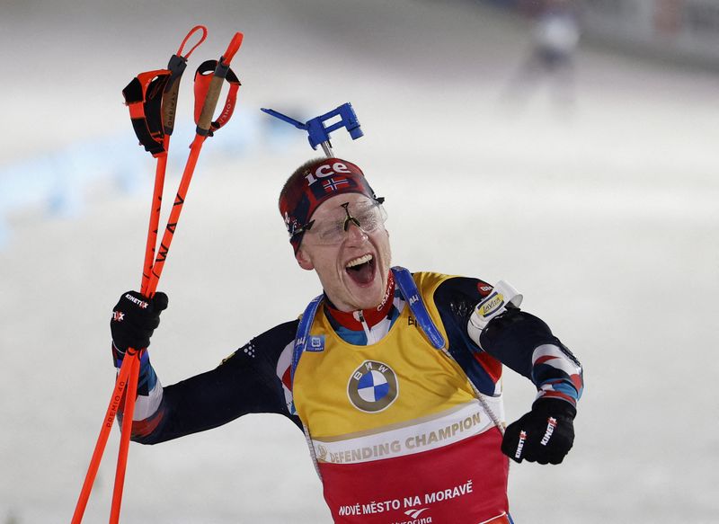 &copy; Reuters. Johannes Boe a remporté le 19e titre mondial de sa carrière /Photo prise le 11 février 2023/REUTERS/DAVID W CERNY