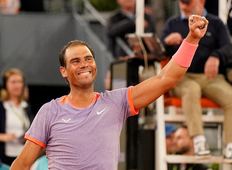 &copy; Reuters. Nadal continue à Madrid  /Photo prise le 27 avril 2024/REUTERS/Ana Beltran